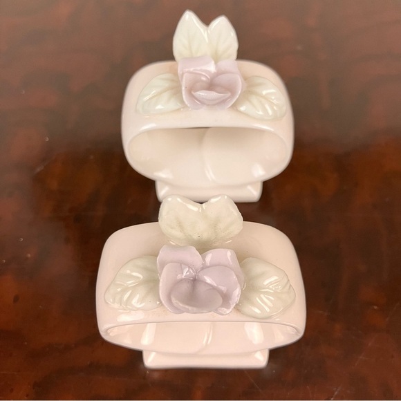VTG (8) Porcelain Ceramic Floral Pastel Spring Napkin Holders Easter Mothers Day - Picture 5 of 9
